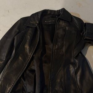 Winlit Women's Black Leather Jacket
